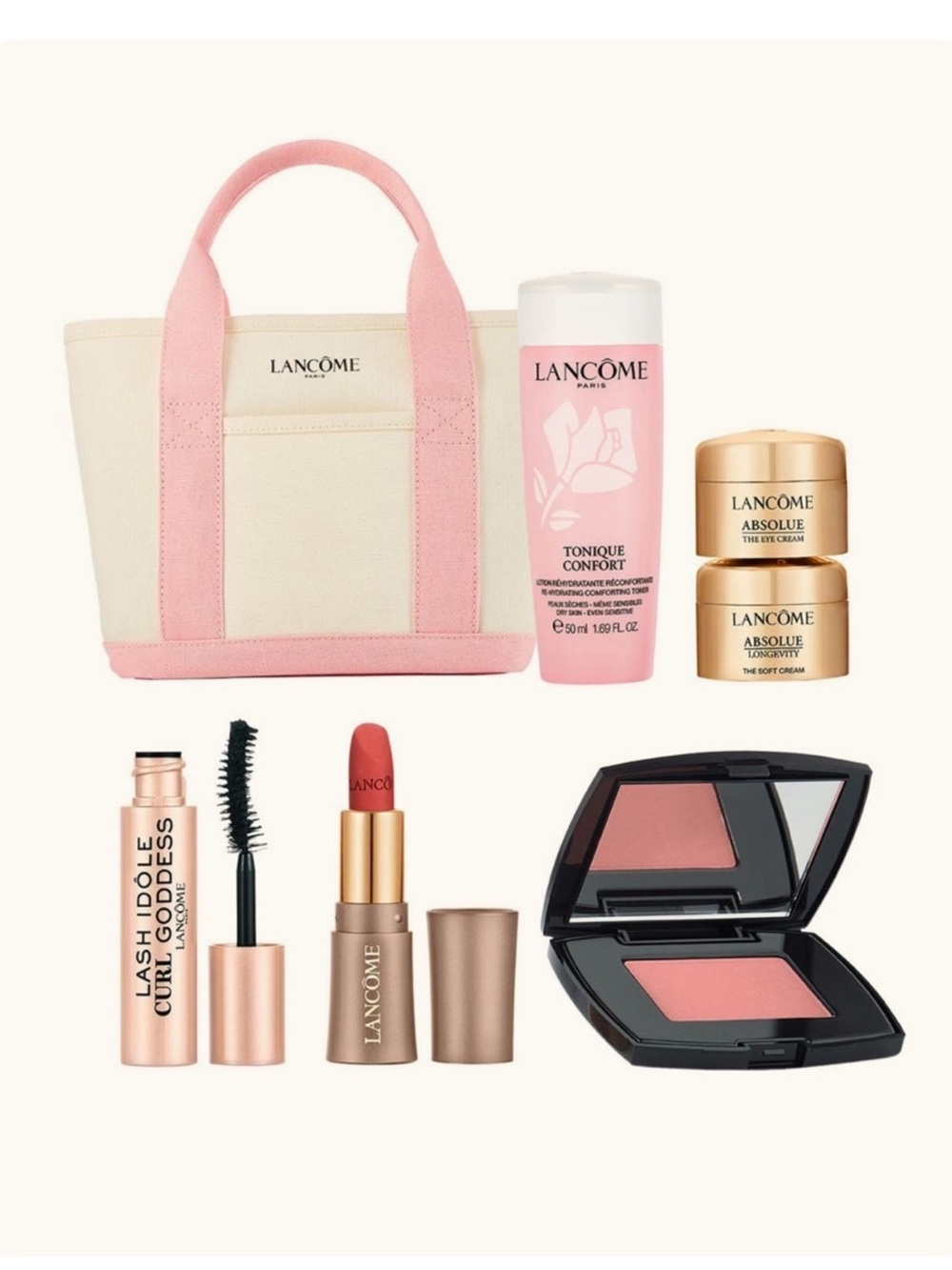 Lancôme Gift with canvas bag and samples
